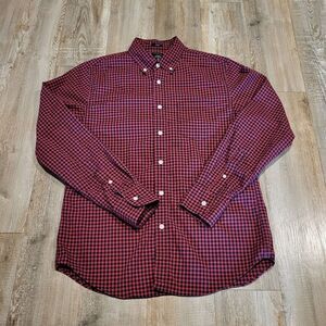 J.Crew Slim Fit Flex Washed Long Sleeved Plaid Button Up Men's Size Medium